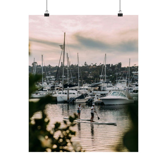 Marina Sunset Matte Poster