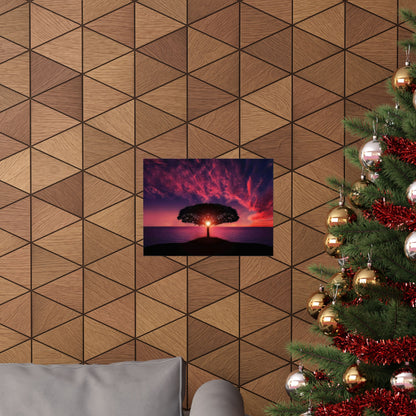 Sunset Tree Matte Poster — Serene Horizon Wall Art