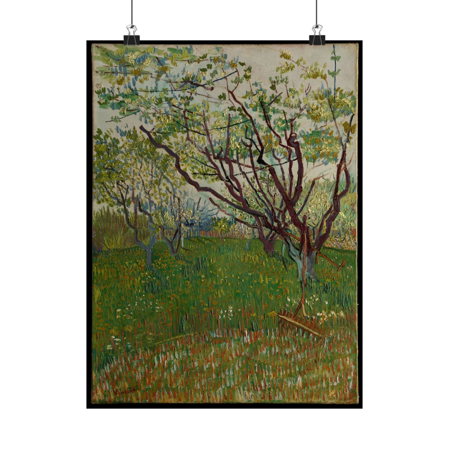 Vincent van Gogh Style Orchard Matte Poster — Vintage Floral Wall Art