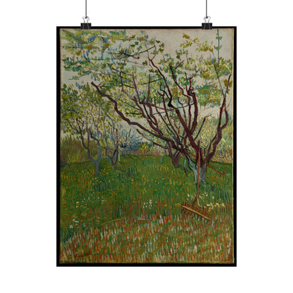 Vincent van Gogh Style Orchard Matte Poster — Vintage Floral Wall Art