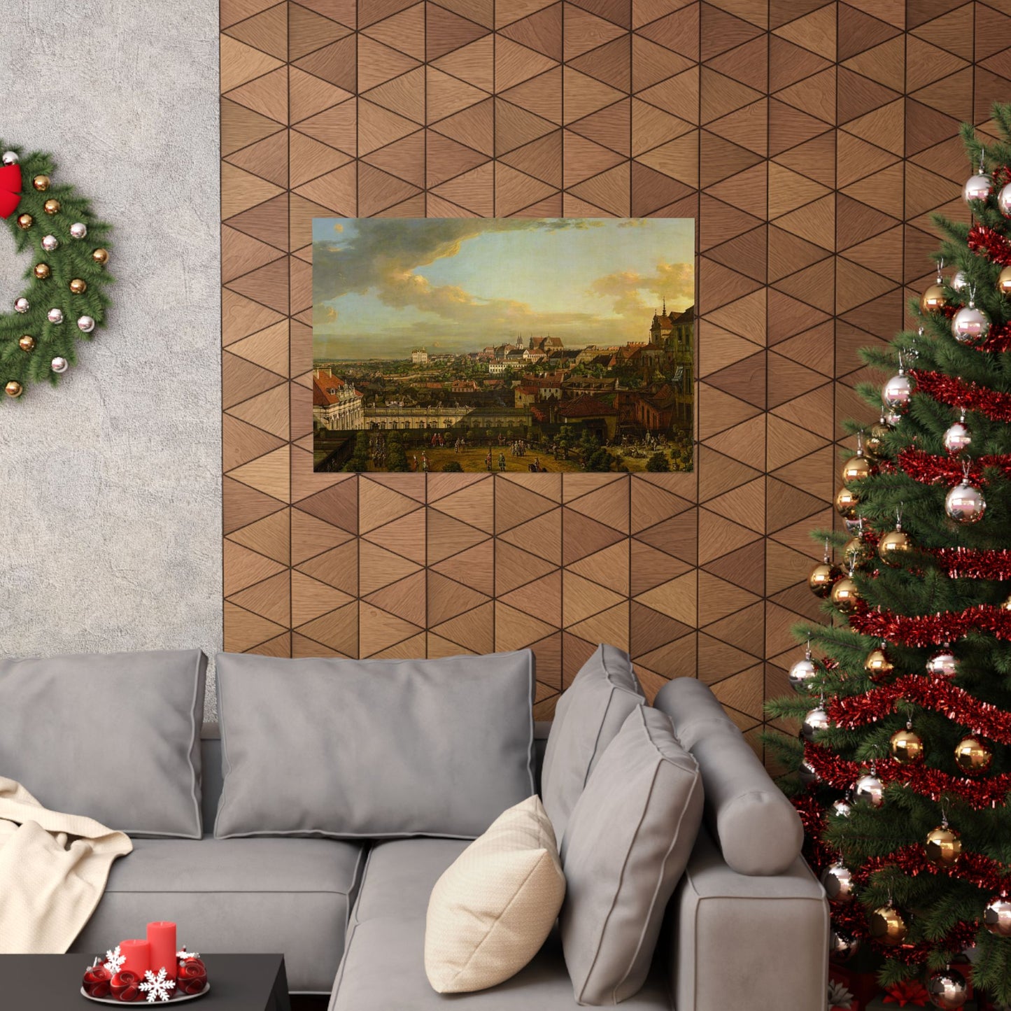 Matte Horizontal Poster – Vintage Cityscape Oil Painting Print