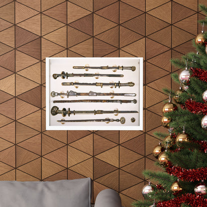 Antique Sword Collection Matte Poster — Vintage Samurai Katana Display (Horizontal)