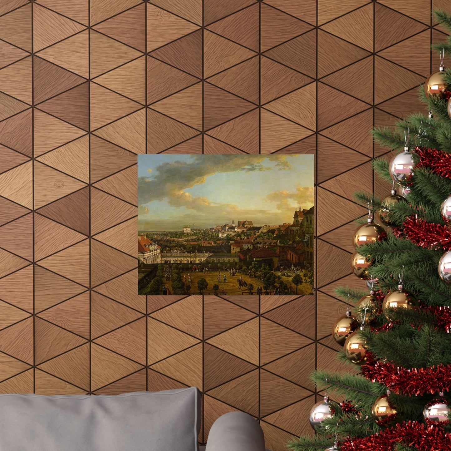 Matte Horizontal Poster – Vintage Cityscape Oil Painting Print