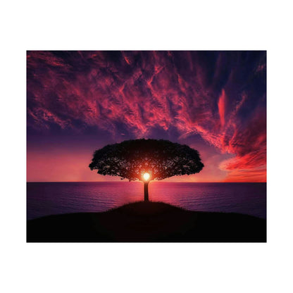 Sunset Tree Matte Poster — Serene Horizon Wall Art