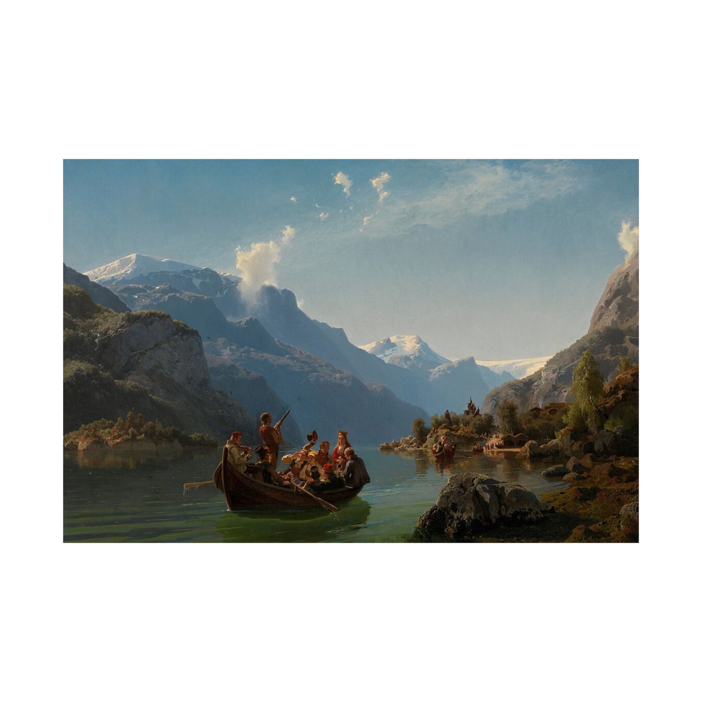 Matte Landscape Poster — Vintage Mountain Lake Painting