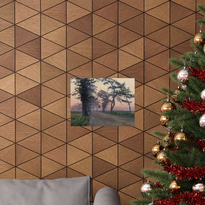 Matte Horizontal Poster — Serene Tree-Lined Country Road Landscape Print