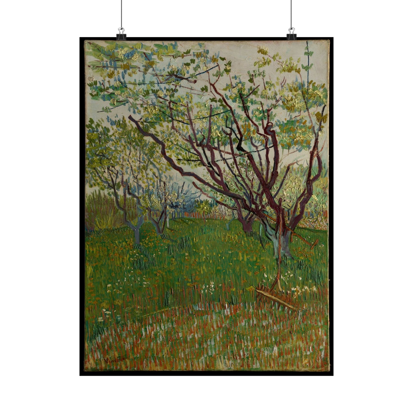 Vincent van Gogh Style Orchard Matte Poster — Vintage Floral Wall Art