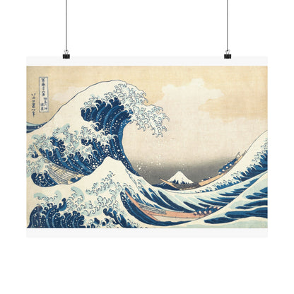 The Great Wave Matte Horizontal Poster — Hokusai Japanese Art Print