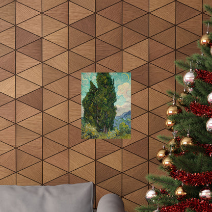 Van Gogh Cypress Trees Matte Poster — Vertical Art Print