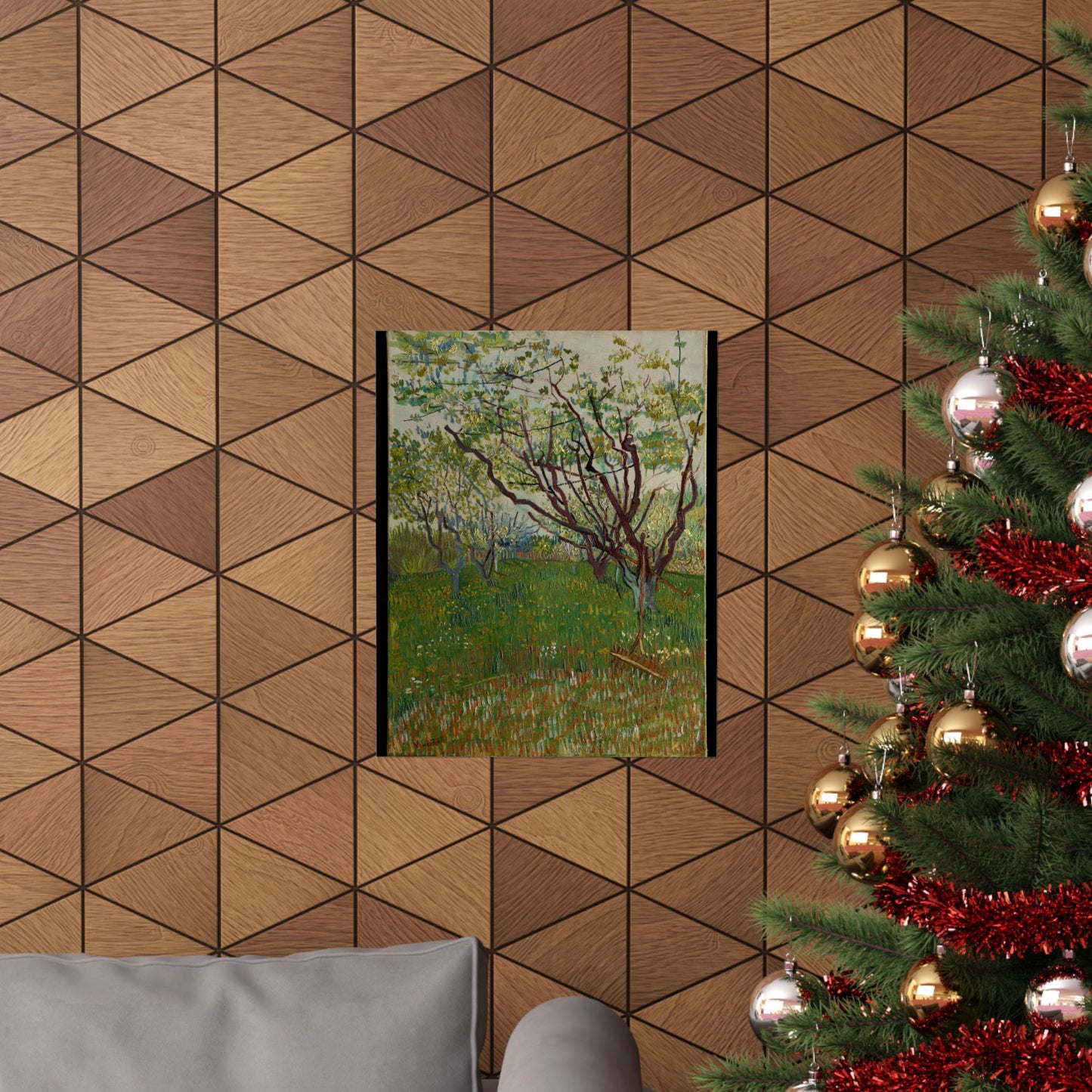 Vincent van Gogh Style Orchard Matte Poster — Vintage Floral Wall Art
