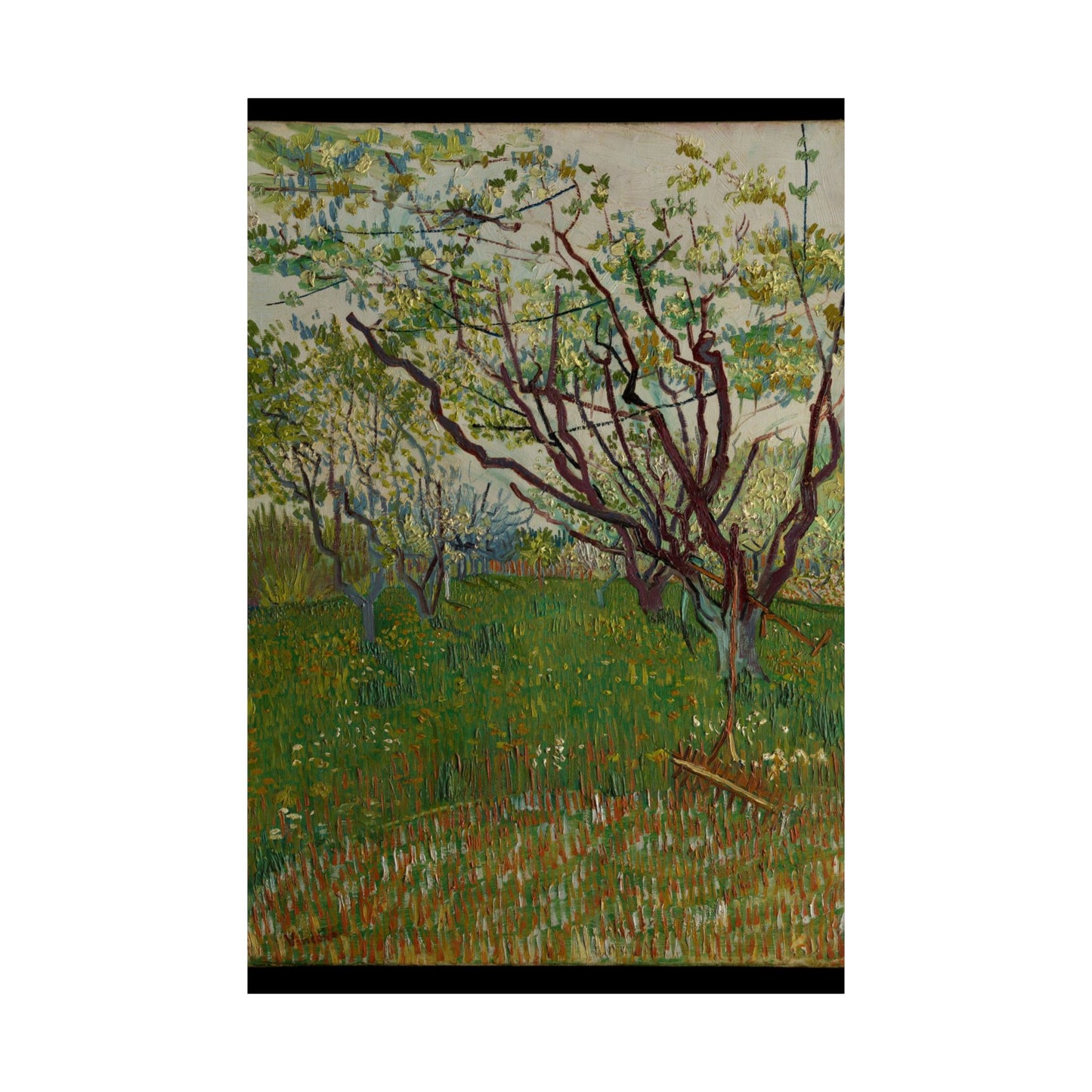 Vincent van Gogh Style Orchard Matte Poster — Vintage Floral Wall Art