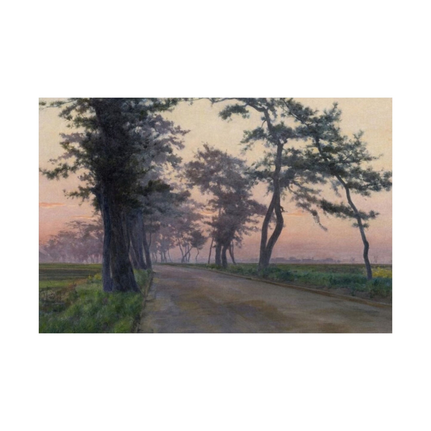 Matte Horizontal Poster — Serene Tree-Lined Country Road Landscape Print