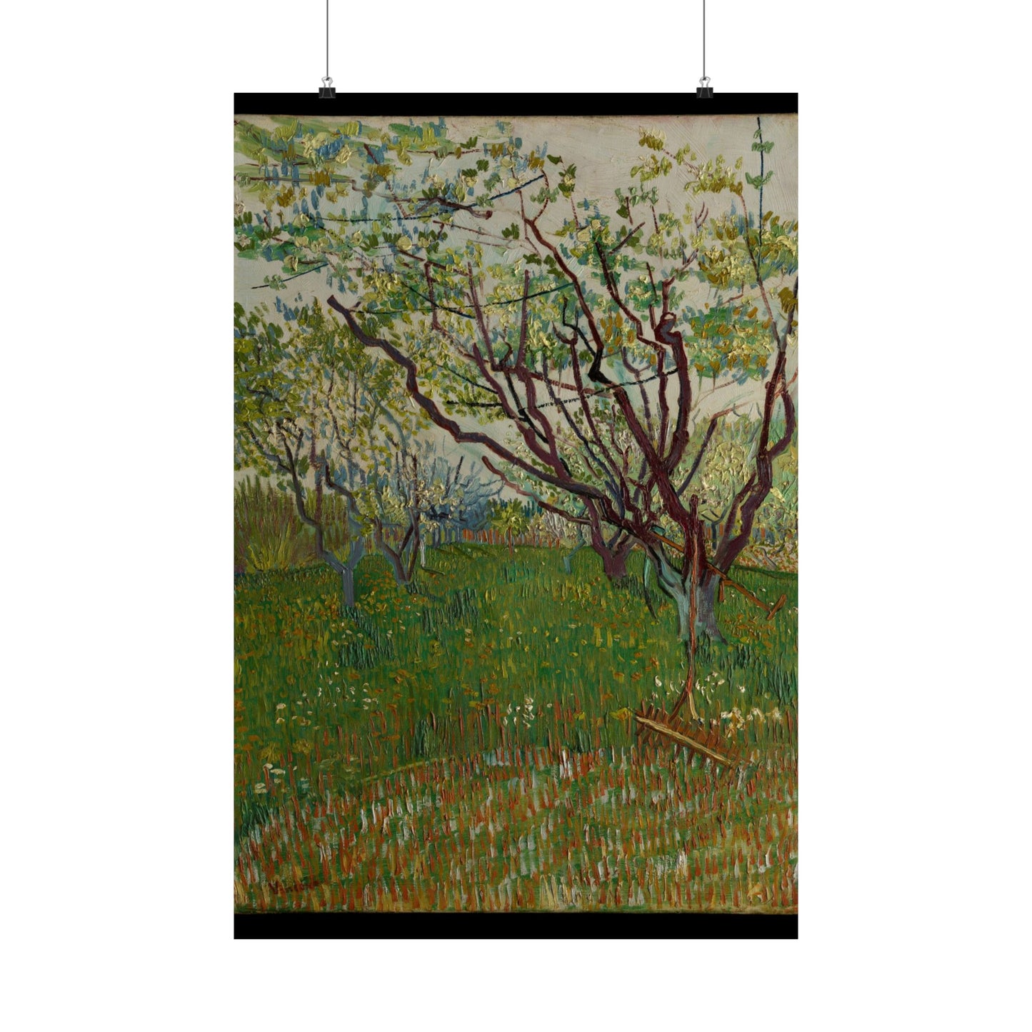 Vincent van Gogh Style Orchard Matte Poster — Vintage Floral Wall Art