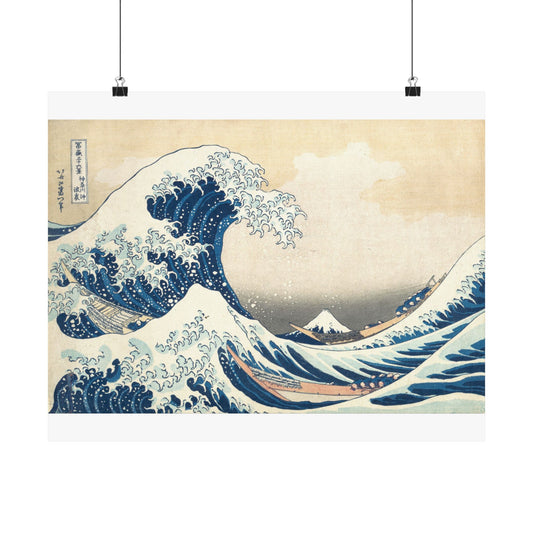 The Great Wave Matte Horizontal Poster — Hokusai Japanese Art Print