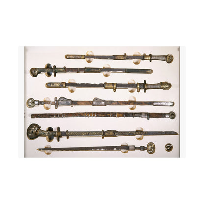 Antique Sword Collection Matte Poster — Vintage Samurai Katana Display (Horizontal)