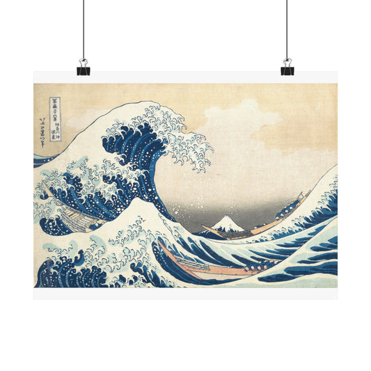 The Great Wave Matte Horizontal Poster — Hokusai Japanese Art Print