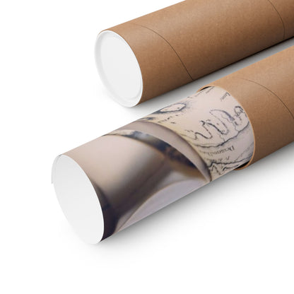 Vintage Map Poster — Rolled Nautical Map Matte Vertical Wall Art