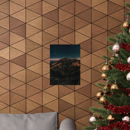 Matte Vertical Poster — Starry Night Mountain Landscape Print