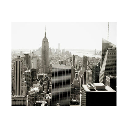 New York City Skyline Matte Poster — Horizontal Black & White Urban Photography