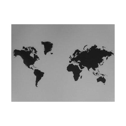 Matte World Map Poster — Minimalist Horizontal Travel Wall Art