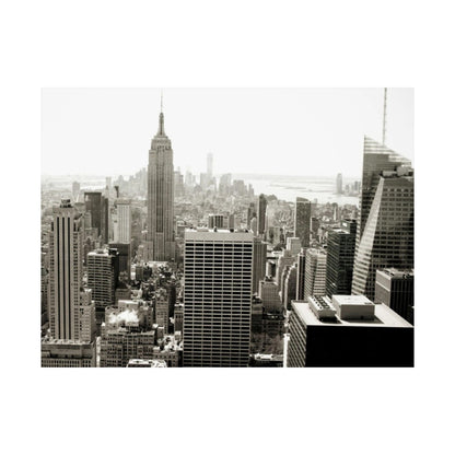 New York City Skyline Matte Poster — Horizontal Black & White Urban Photography
