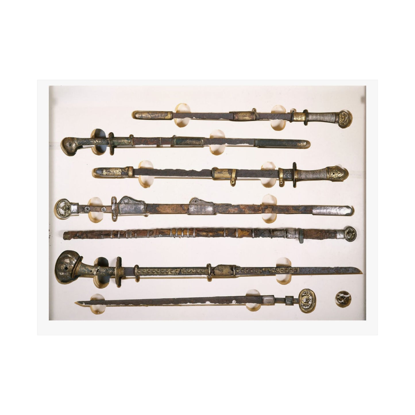 Antique Sword Collection Matte Poster — Vintage Samurai Katana Display (Horizontal)