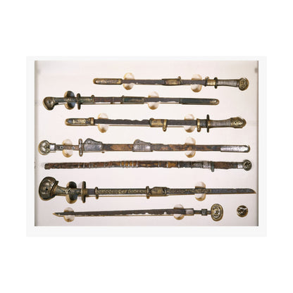 Antique Sword Collection Matte Poster — Vintage Samurai Katana Display (Horizontal)