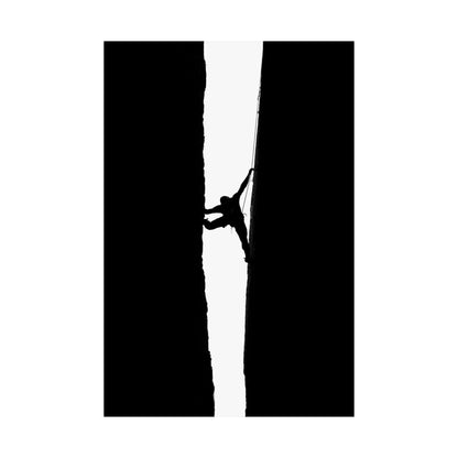 Climber Silhouette Matte Vertical Poster – Minimal Rock Climbing Wall Art
