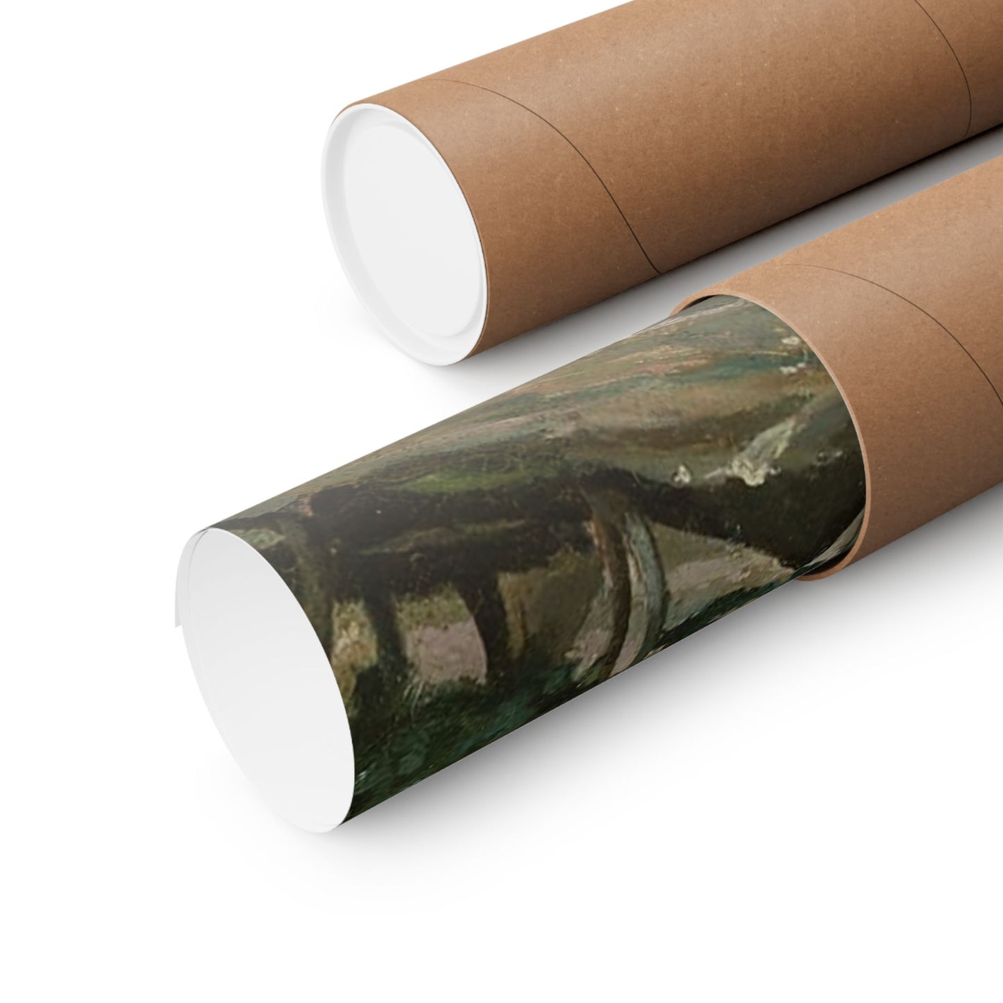 Landscape Art Poster — Vintage Oak Trees Matte Horizontal Wall Print