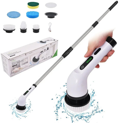 9-in-1 Electric Spin Scrubber with Extendable Handle