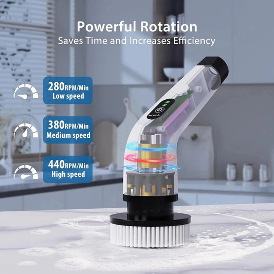 9-in-1 Electric Spin Scrubber with Extendable Handle