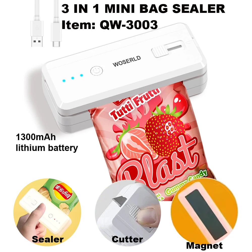 2-in-1 Portable Bag Sealer & Cutter
