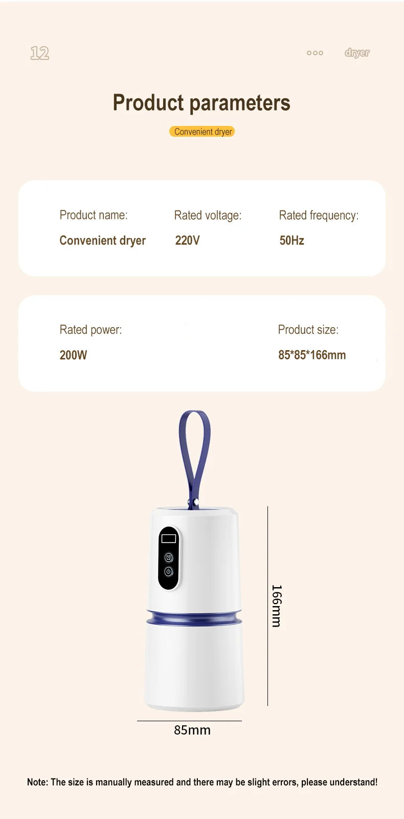 Portable Mini Travel Heating Dryer Machine