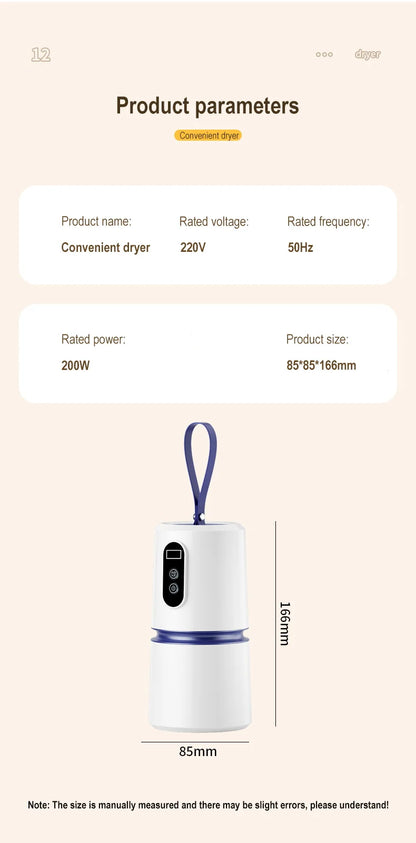 Portable Mini Travel Heating Dryer Machine