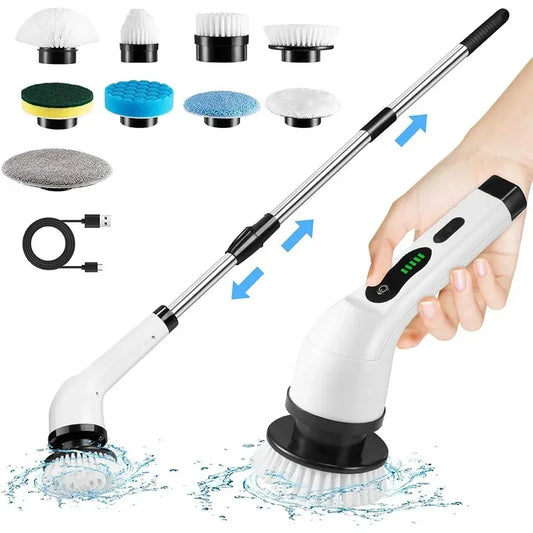 9-in-1 Electric Spin Scrubber with Extendable Handle