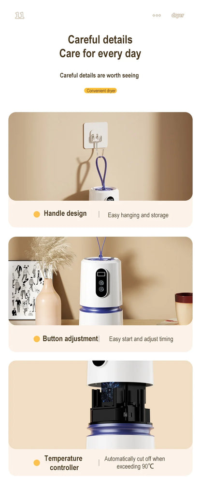 Portable Mini Travel Heating Dryer Machine